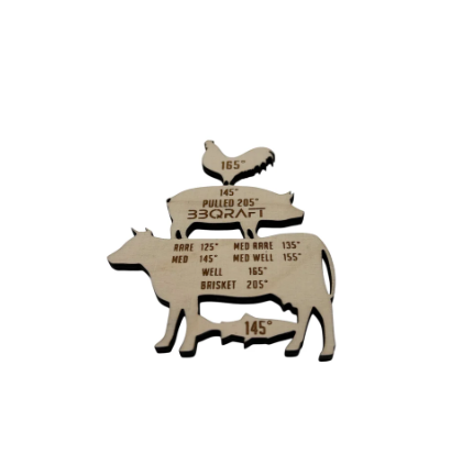 BBQRAFT - Laser Cut Meat Temp Magnet