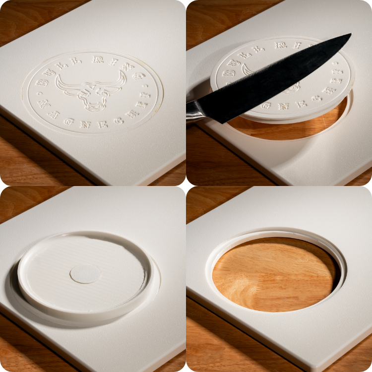 Bullring Magnetic Mess-Free Cutting Board (small - 10" X 15")