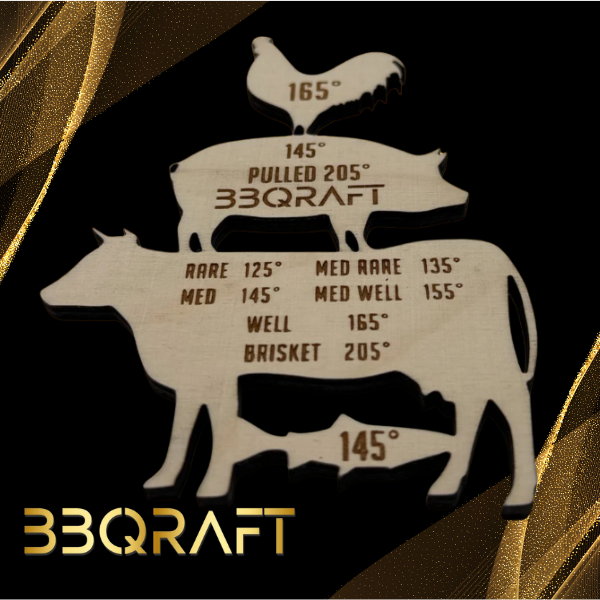 BBQRAFT - Laser Cut Meat Temp Magnet