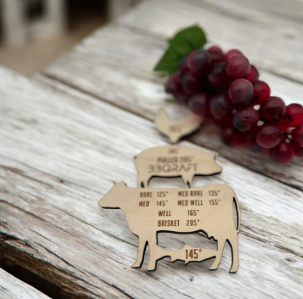 Laser Cut Meat Temp Magnet