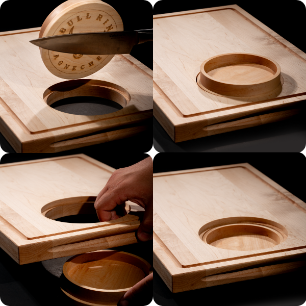 Wood (Maple) - Bullring Magnetic Mess-Free Cutting Board (large - 13" X 19")