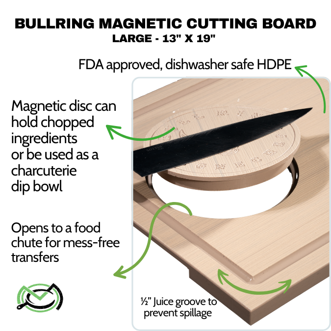 Bullring Magnetic Mess-Free Cutting Board (large - 13" X 19")