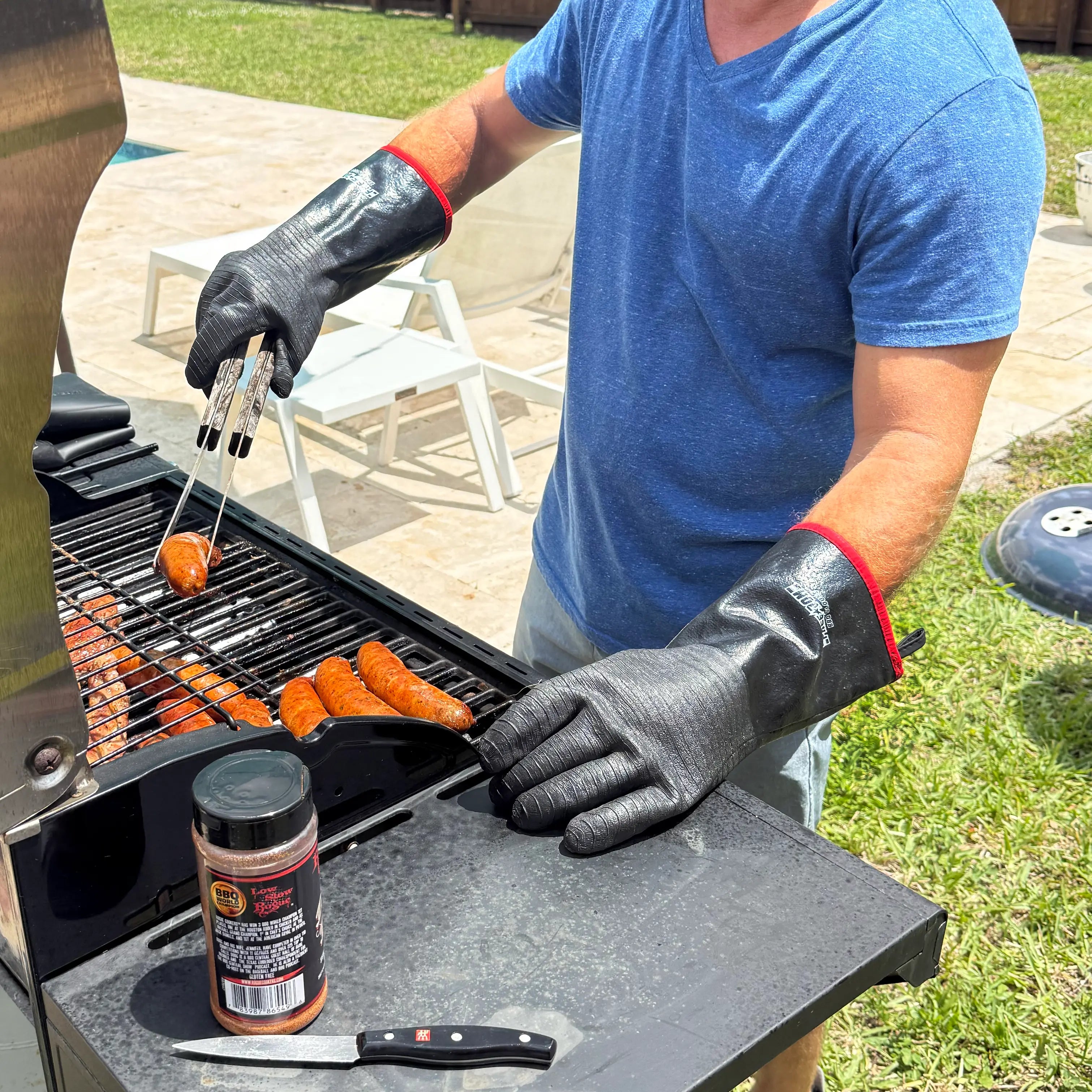 FREEDOM BBQ  Gloves 14" Cuffs with Magnetic Safety Clips