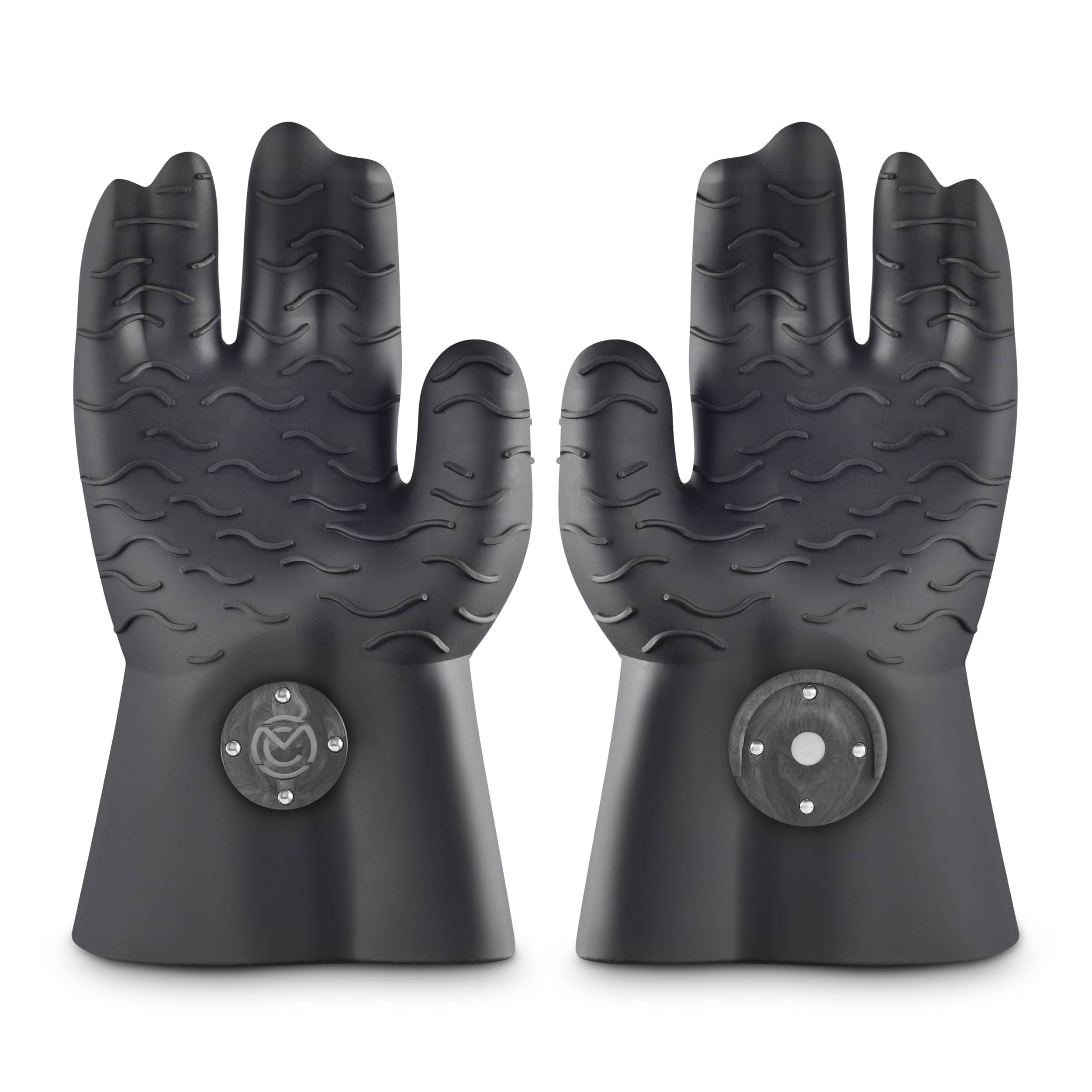 1 Set Black Chef Series Soup Spoon Print Heat Resistant Gloves